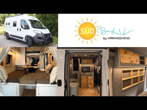Große Sitzgruppe im Heck im SüdBadenVan - Schauinsland 5,40m I Caravan Salon 2025 I MoMa Camp